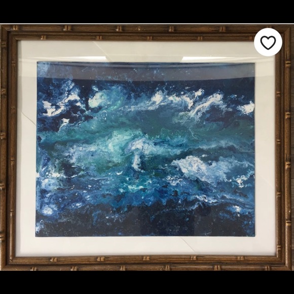 Acrylic painting original art work Ocean at night hand painted seascape waves - Picture 2 of 11